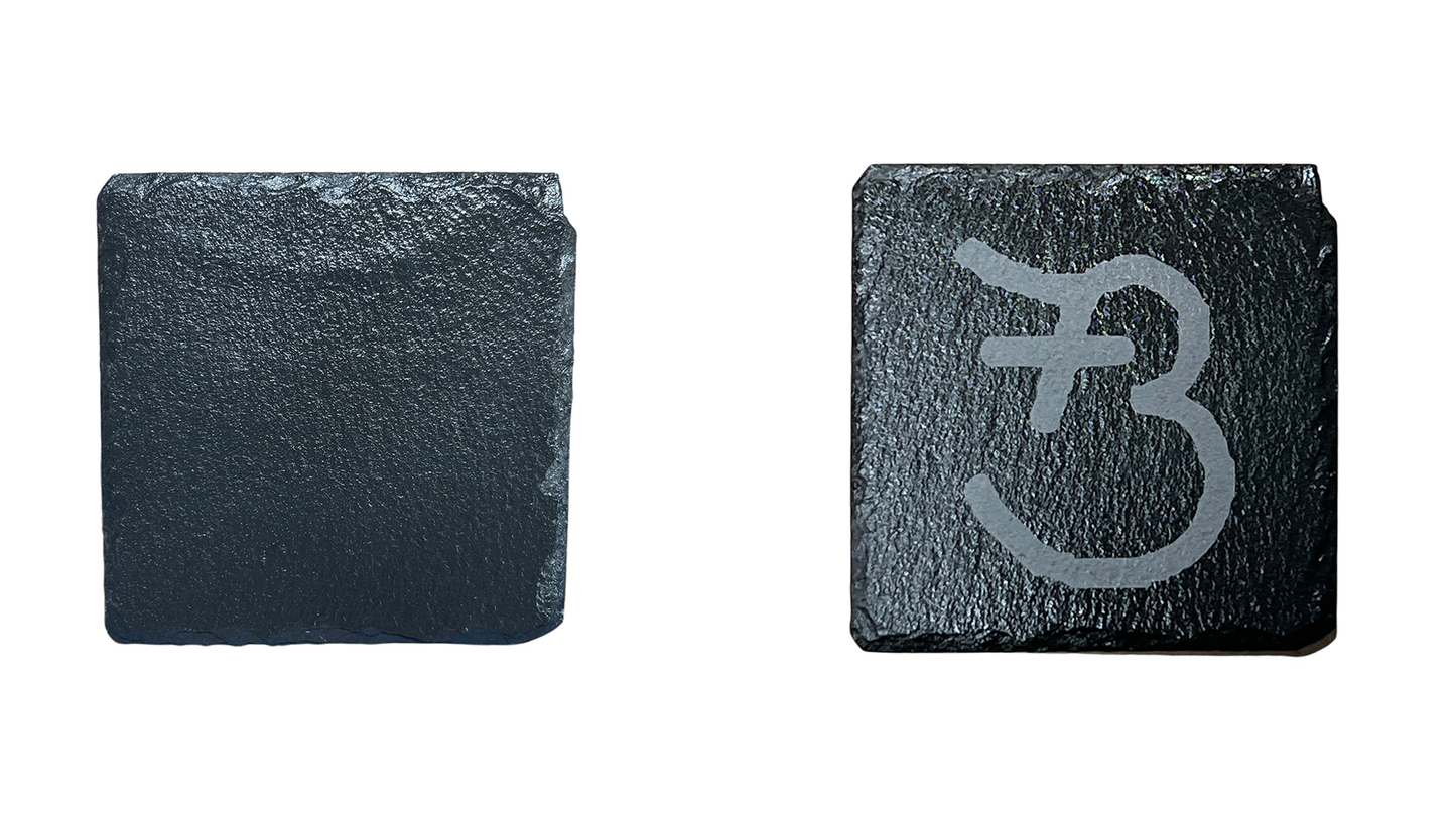 Western Branded Slate Coasters, Personalized, Custom Cattle Brand , Western Ranch Decor, 4 inch, set of 4
